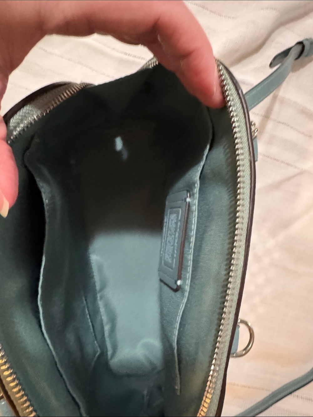 Coach Teal Dome Satchel with Detachable Strap - Picture 5 of 6